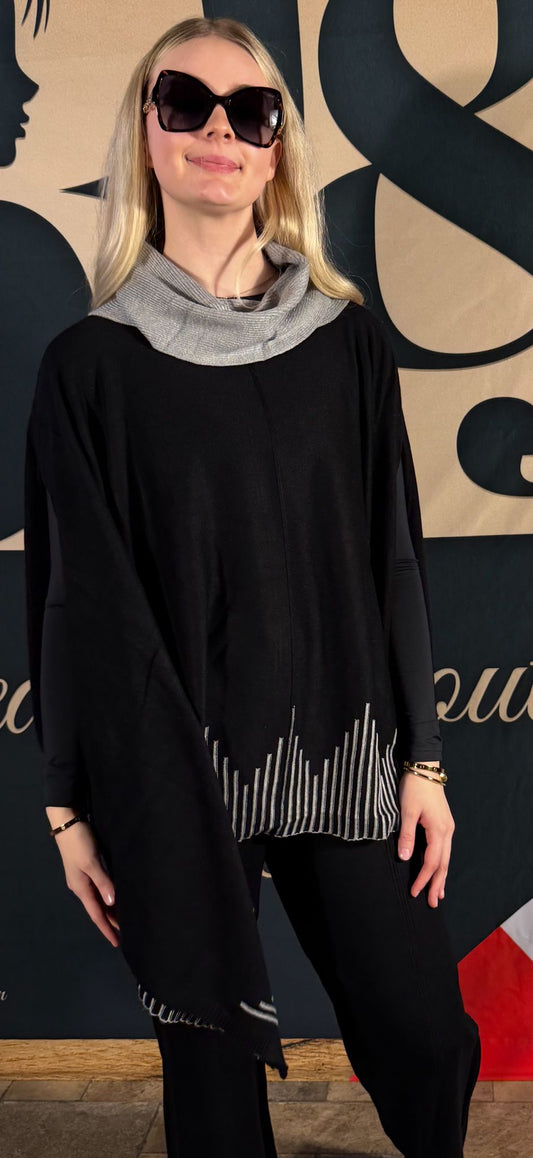 Elegant Pants & Shawl Wrap Set – Model 10