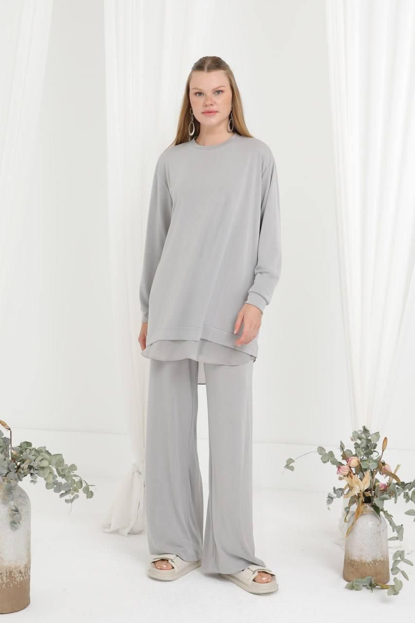 Luxury Cotton & Chiffon Set – Model 17