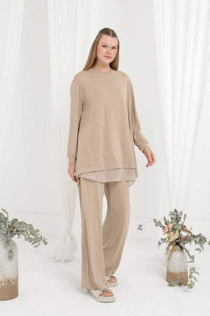 Luxury Cotton & Chiffon Set – Model 17