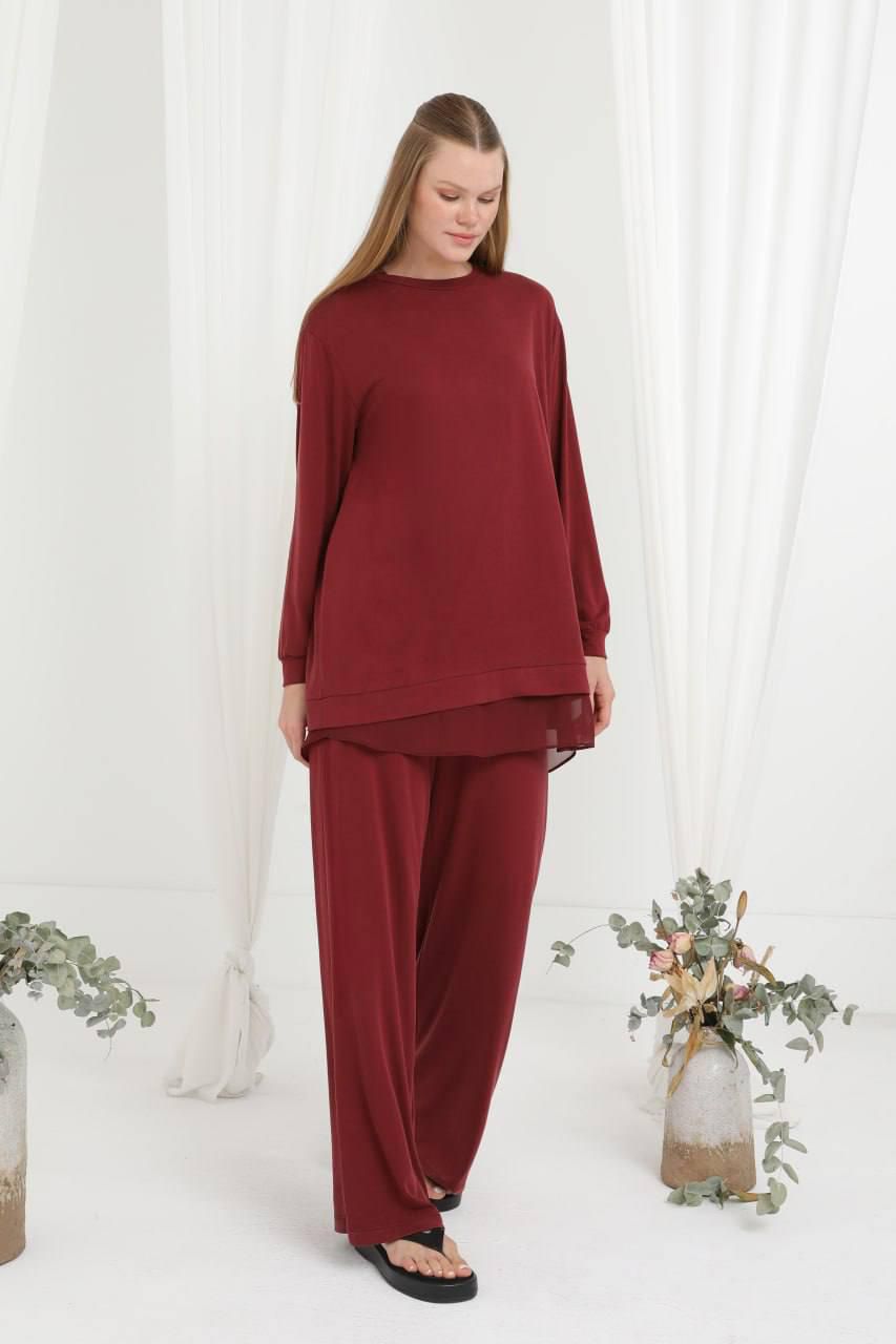 Luxury Cotton & Chiffon Set – Model 17