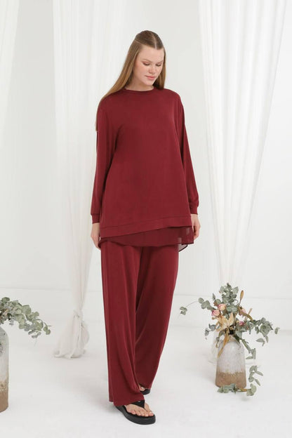 Luxury Cotton & Chiffon Set – Model 17