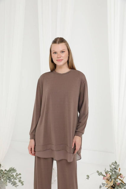 Luxury Cotton & Chiffon Set – Model 17