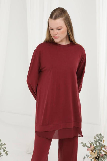 Luxury Cotton & Chiffon Set – Model 17