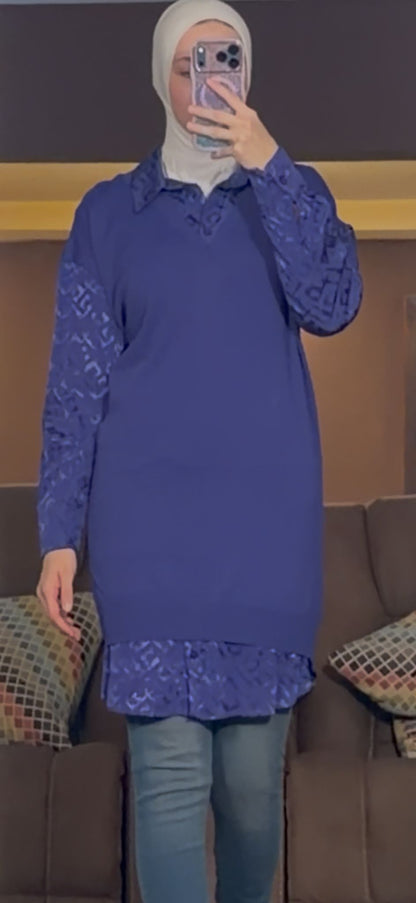 blouse and an attached inner shirt