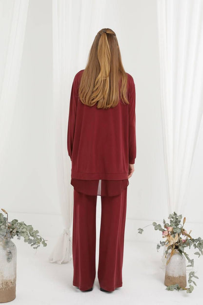 Luxury Cotton & Chiffon Set – Model 17